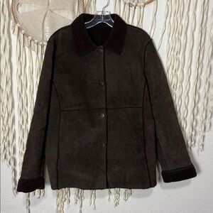 BASS Women's Suede Leather Barn Chore Jacket Rugged Size XL